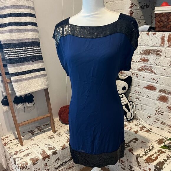 French connection beaded cocktail dress size 12 - Picture 1 of 2